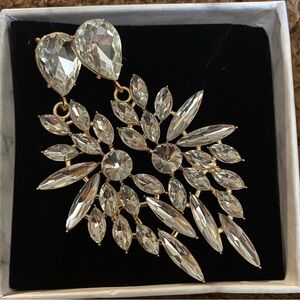 Elegant Gold and Silver Crystal Drop Earrings